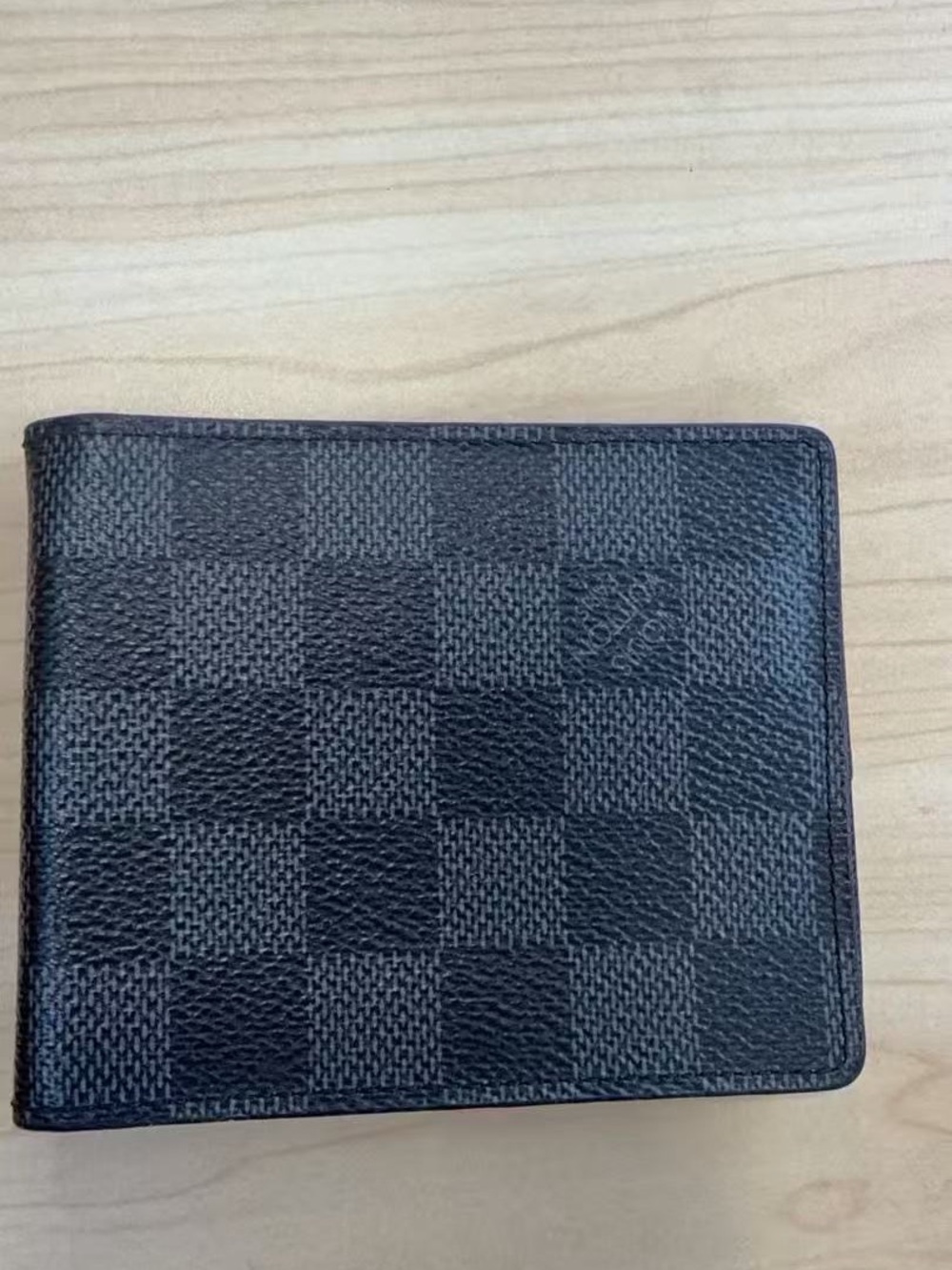Louis Vuitton Dark Brown and Black Checkered Leather Wallet